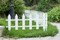 Vinyl Wrought Iron- Look Garden Ornamental Edging, Lawn Picket Fence Landscape Panel Border, Flower Bed Barrier